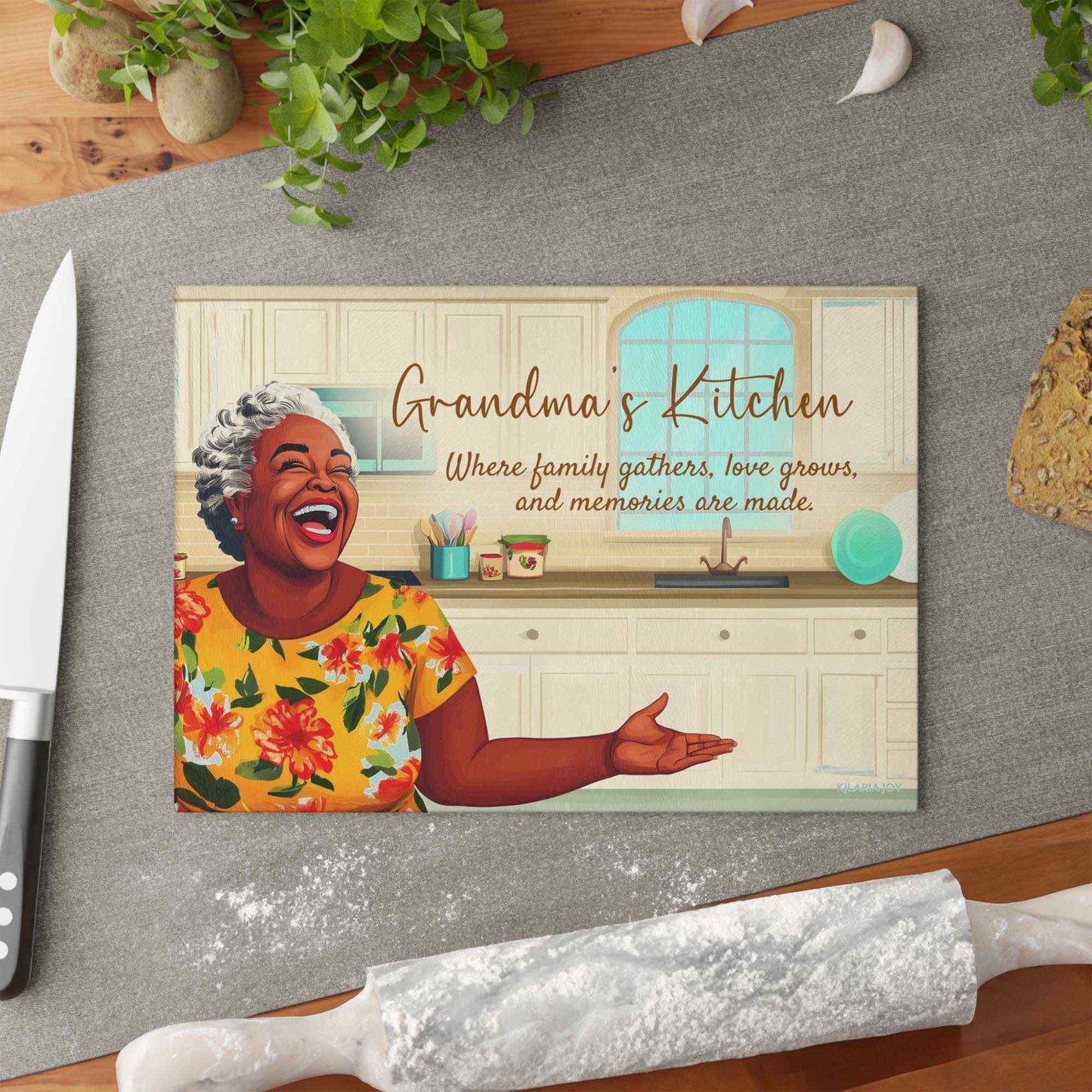 Grandma's Kitchen Premium Glass Cutting Board