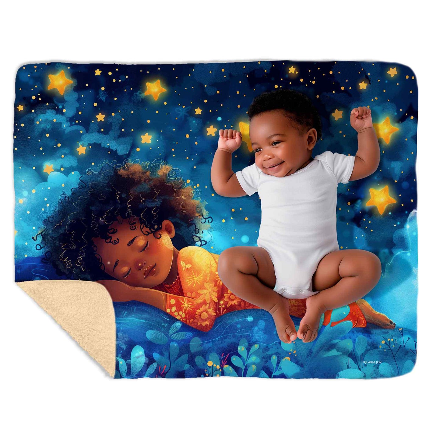 Starlit Dreams Snuggly Sherpa Baby Blanket, 40"x30"