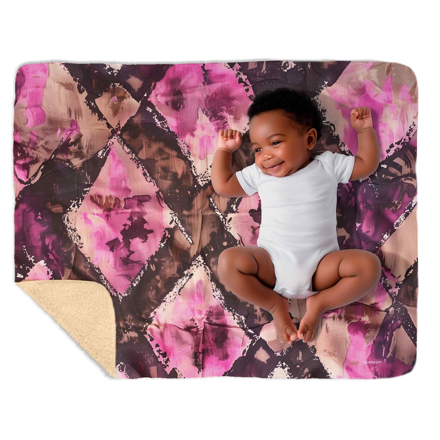 Berry Batik Snuggly Sherpa Baby Blanket, 40"x30"