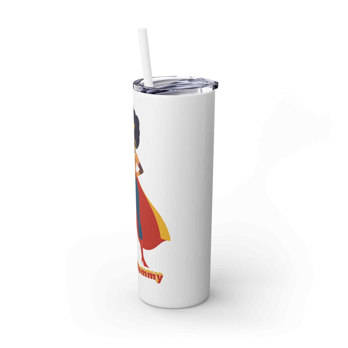 Super Mommy Skinny Tumbler with Straw, 20oz