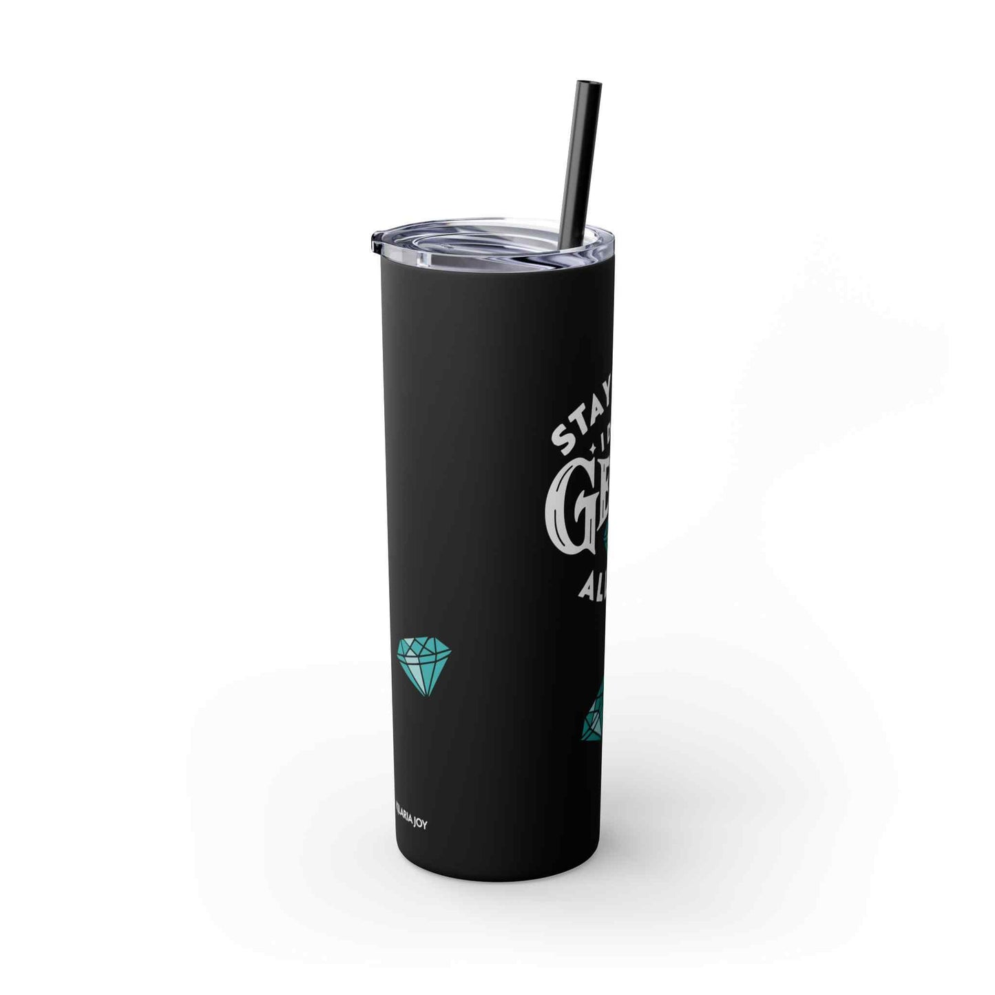 Dropping Gems Skinny Tumbler with Straw, 20oz