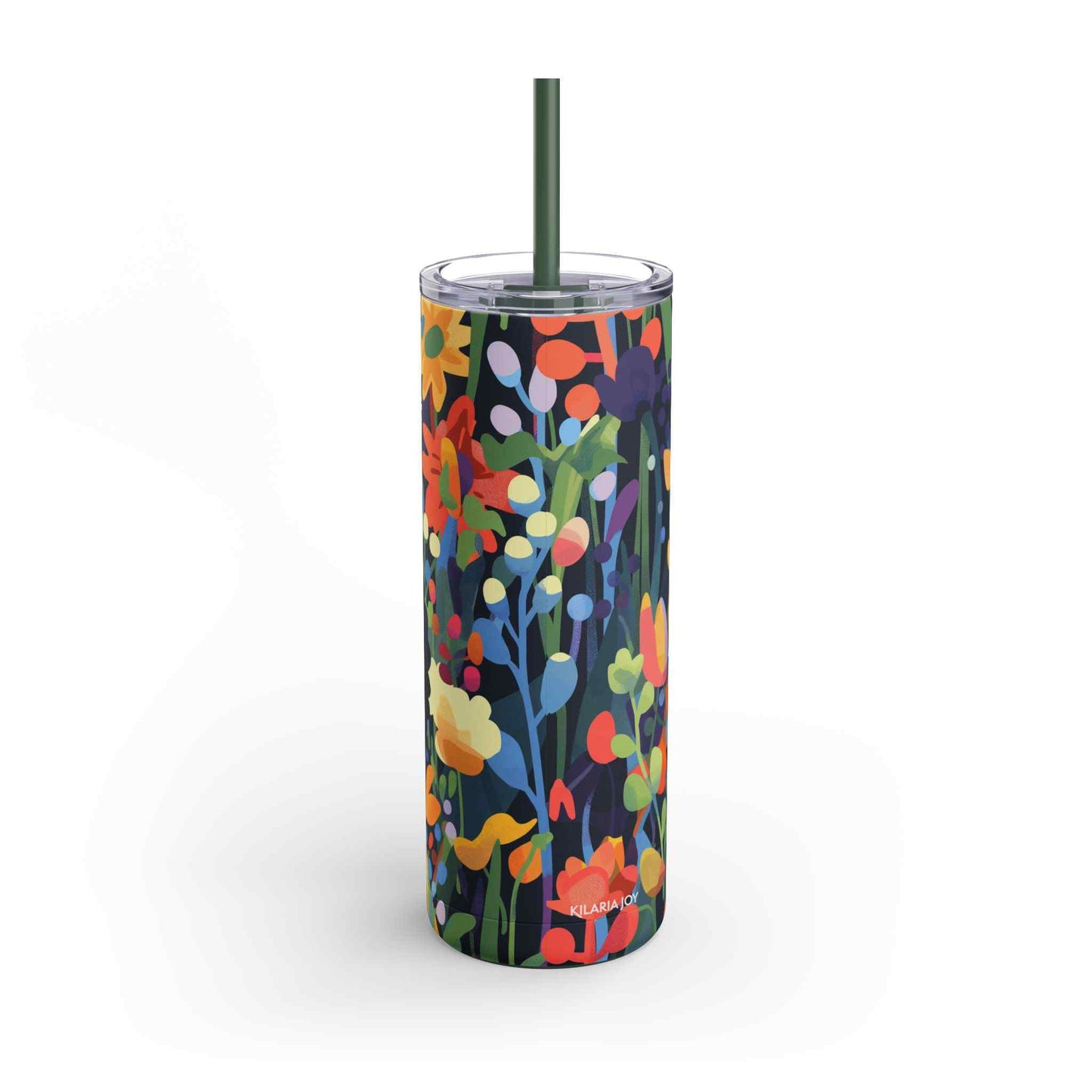 Garden Grace Skinny Tumbler with Straw, 20oz