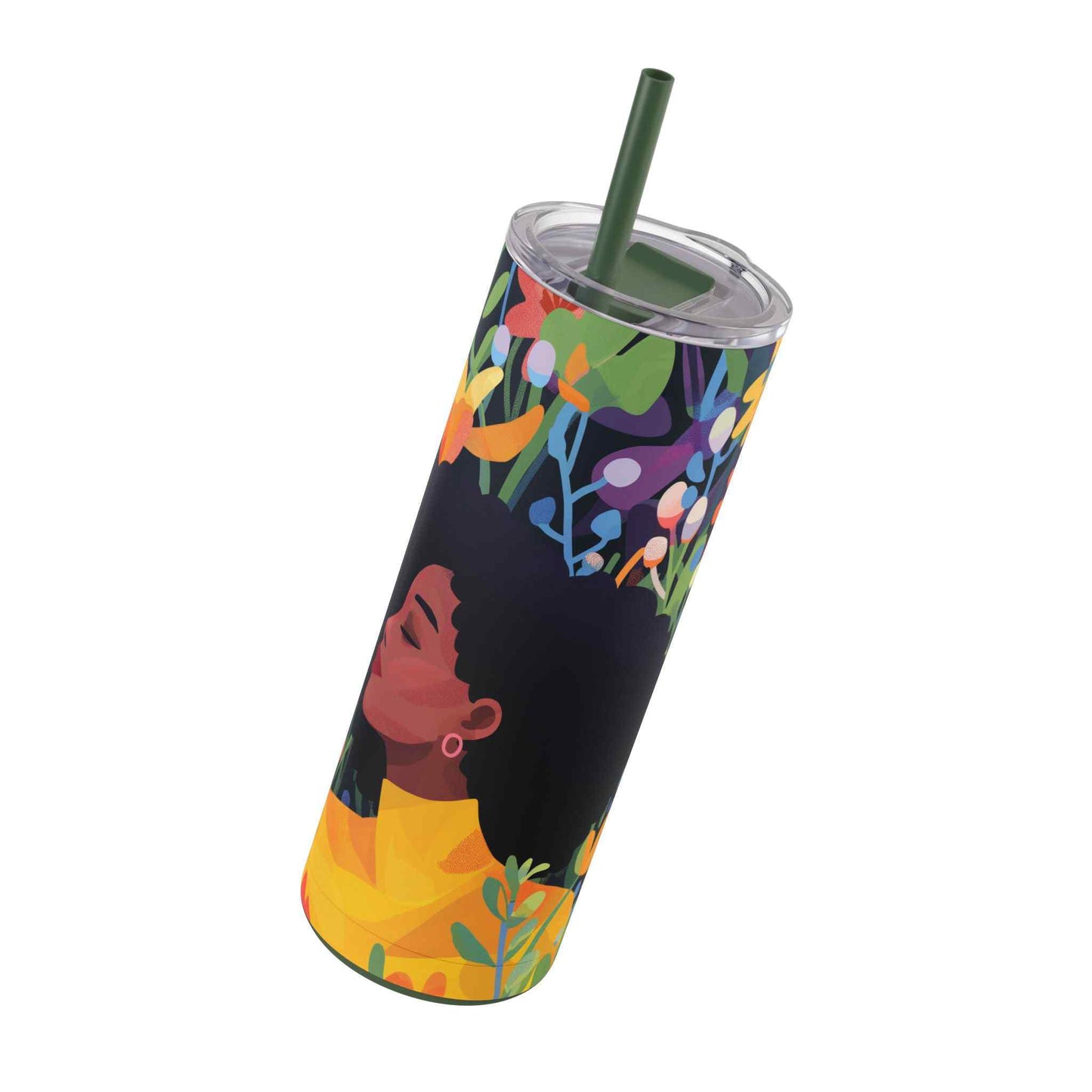 Garden Grace Skinny Tumbler with Straw, 20oz