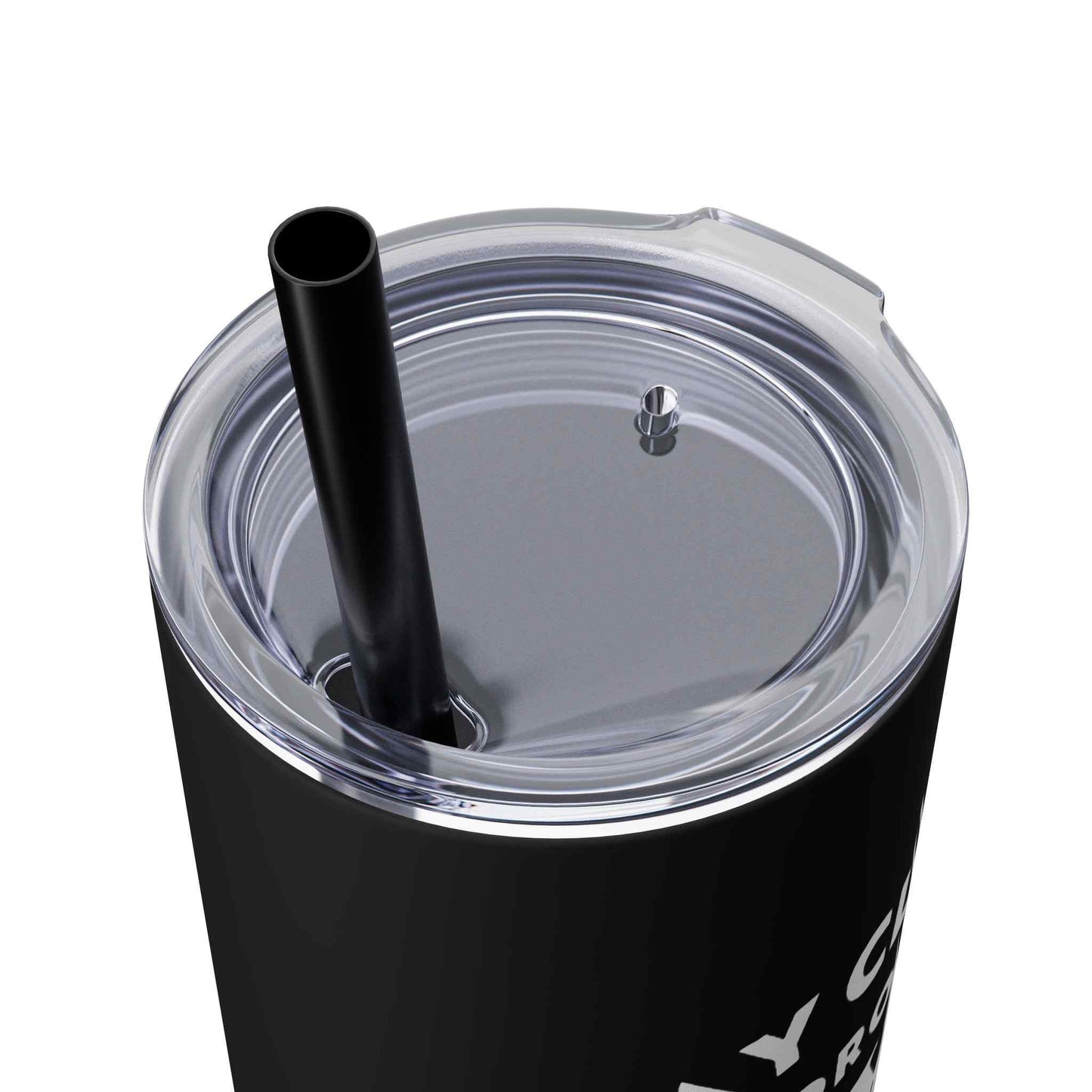 Dropping Gems Skinny Tumbler with Straw, 20oz