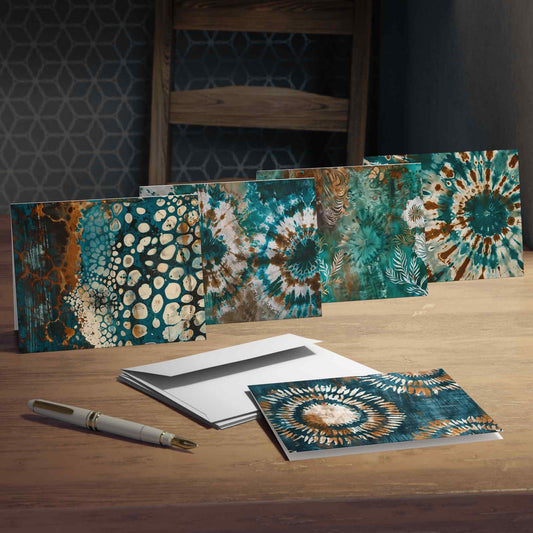 Tranquil Batik Multi-Design Blank Note Cards (5-Pack)