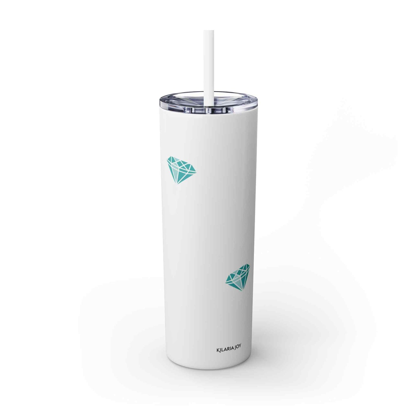 Dropping Gems Skinny Tumbler with Straw, 20oz