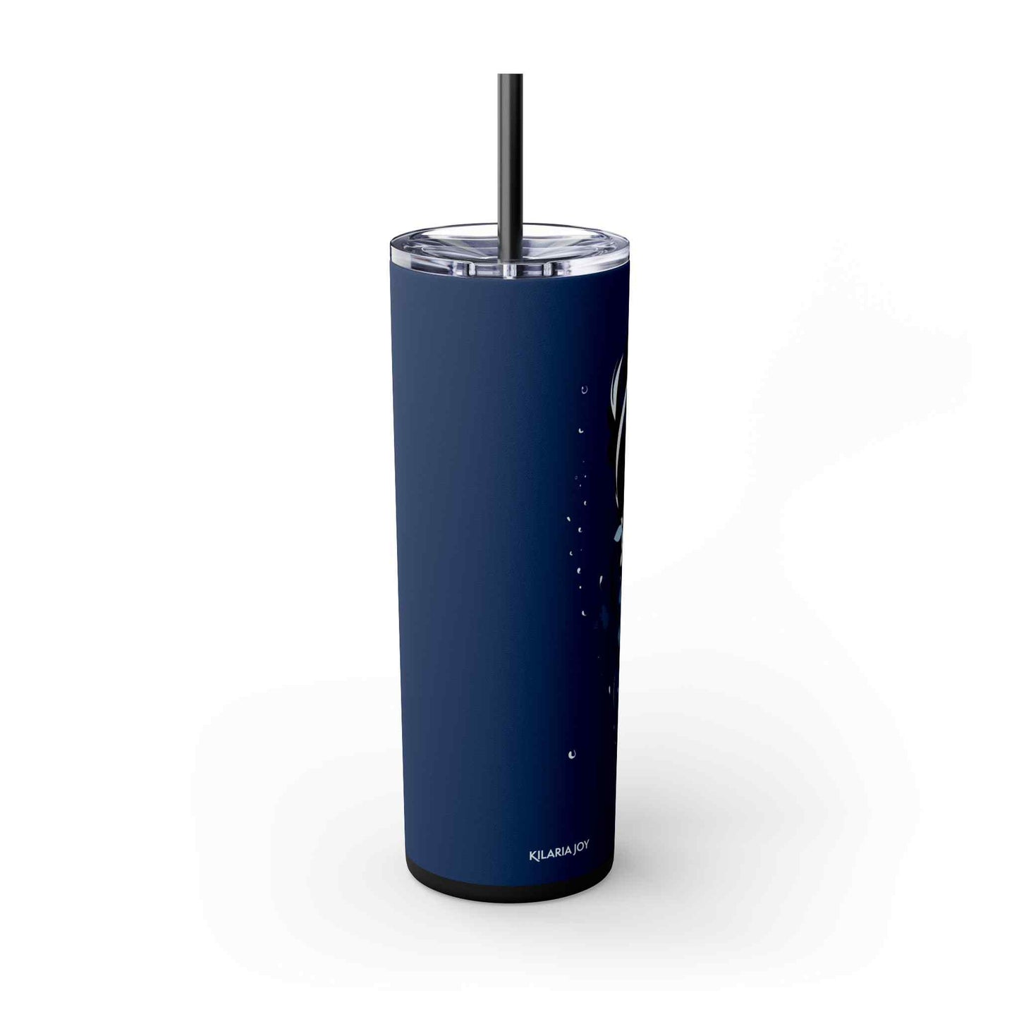 Cobalt Contemplation Skinny Tumbler with Straw, 20oz