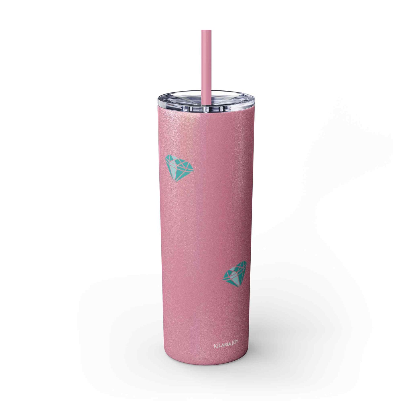 Dropping Gems Skinny Tumbler with Straw, 20oz