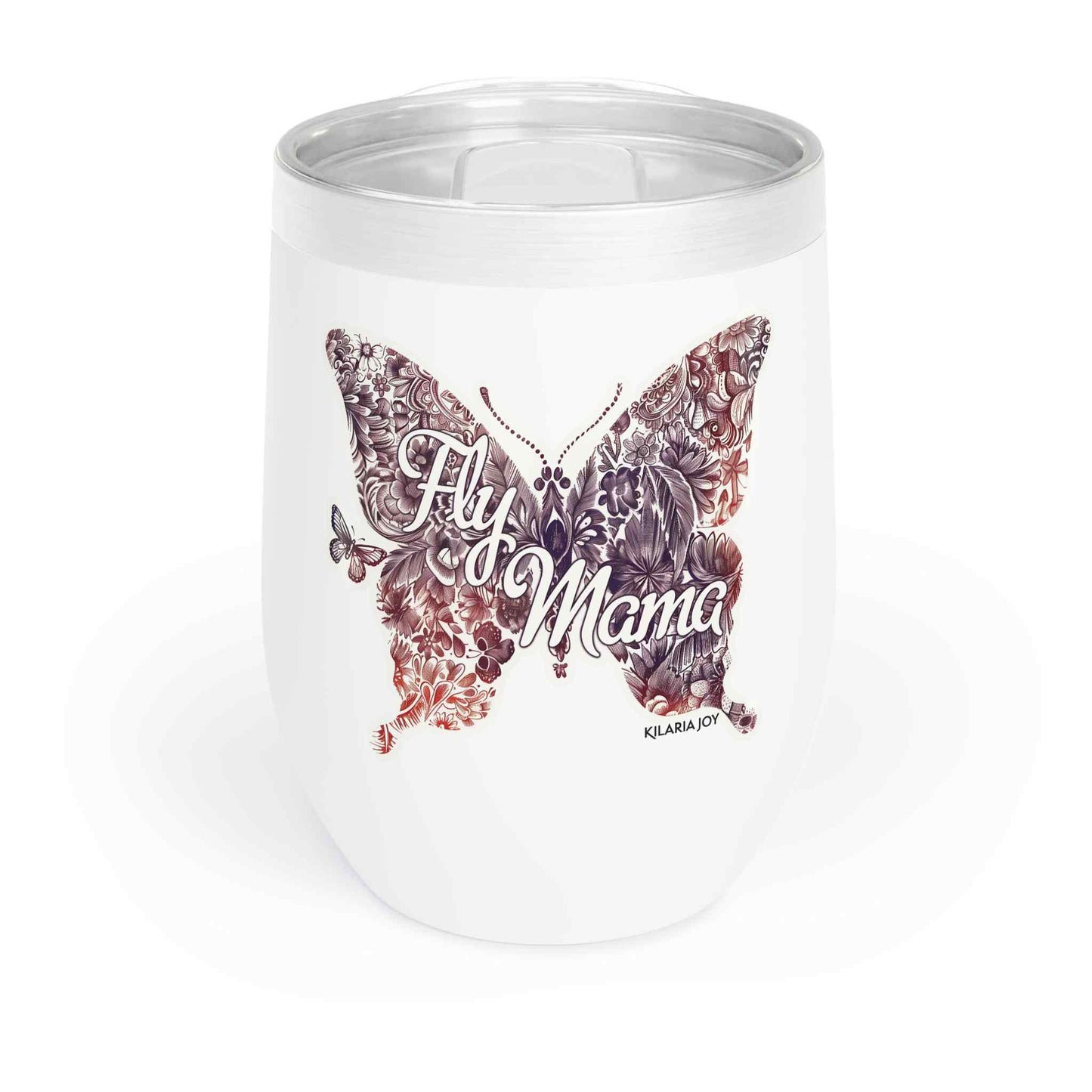 Fly Mama Wine Tumbler with Lid, 12oz