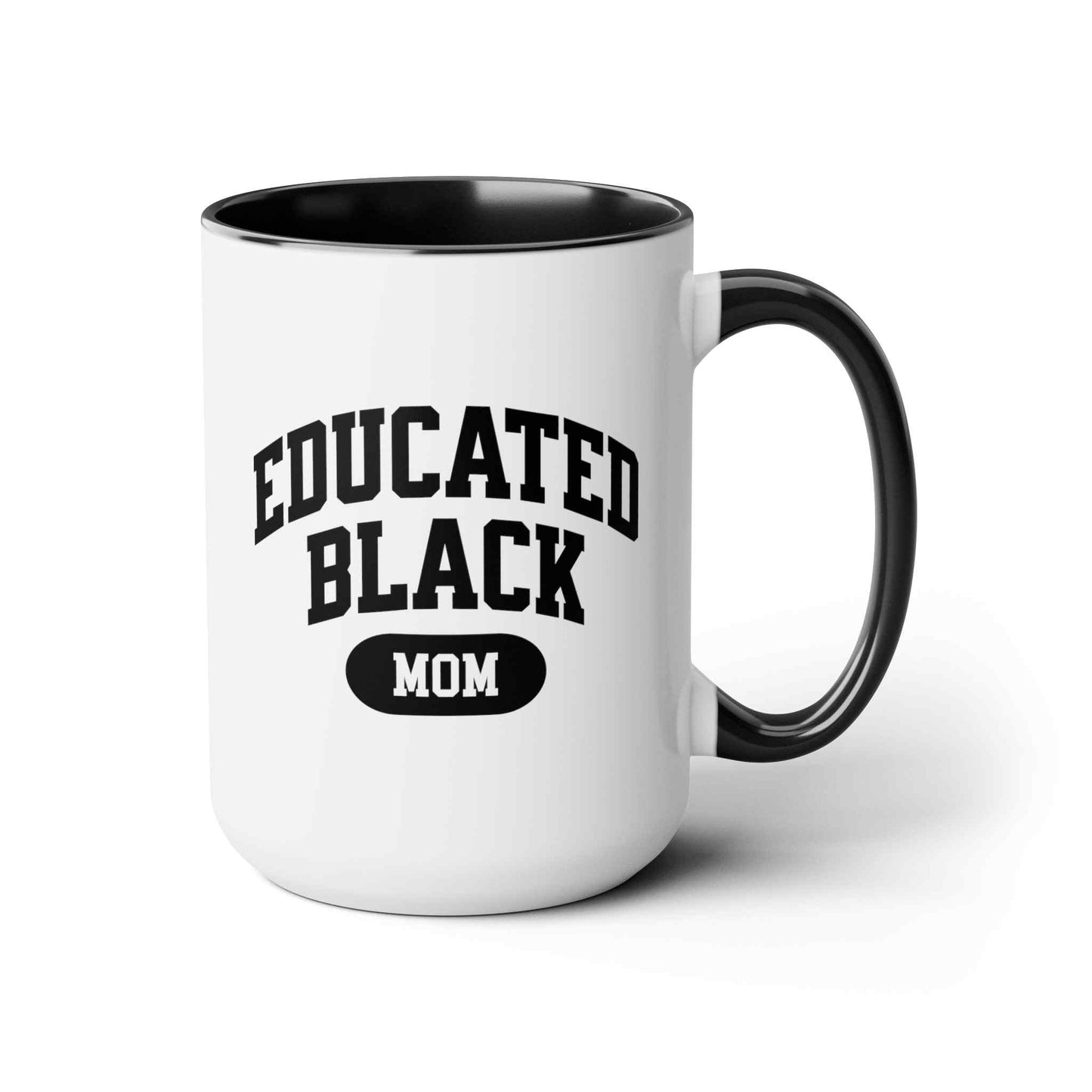 Educated Black Mom Two-Tone Coffee Mug, 15oz