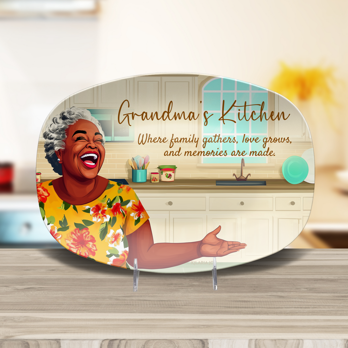 Grandma's Kitchen Large Serving Platter (Cream)