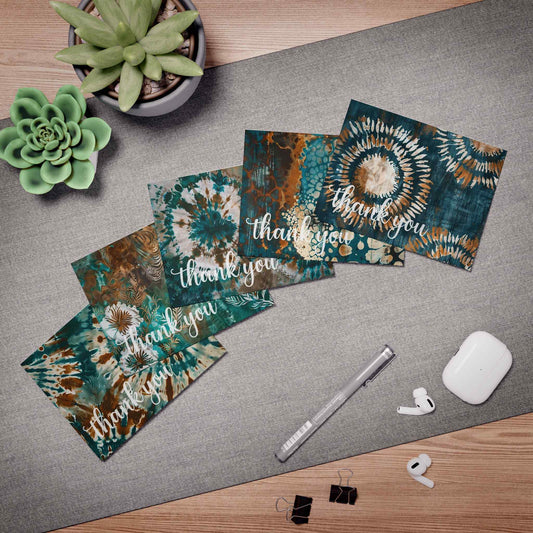 Tranquil Batik Multi-Design Thank You Cards (5-Pack)