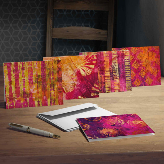 Blissful Batik Multi-Design Blank Note Cards (5-Pack)