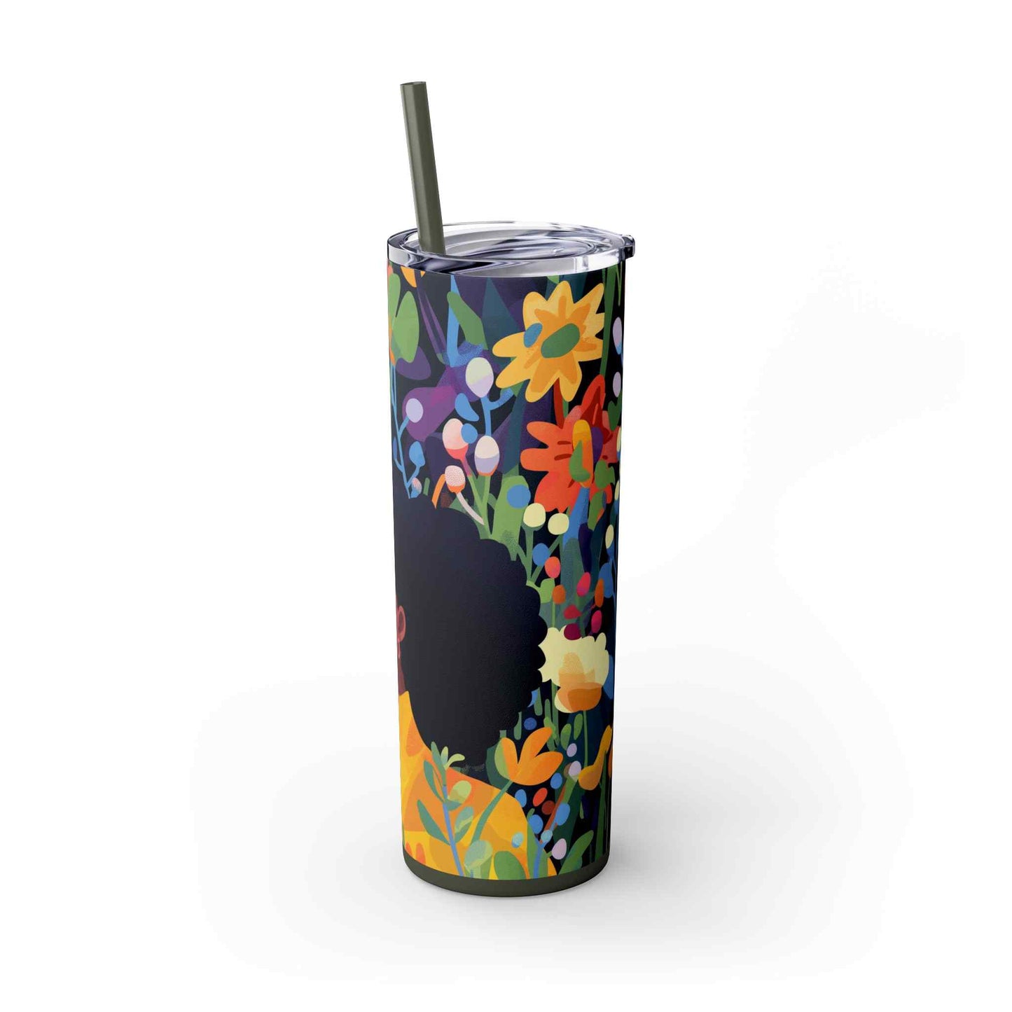 Garden Grace Skinny Tumbler with Straw, 20oz