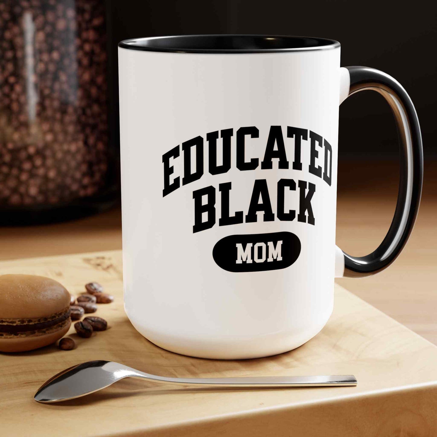 Educated Black Mom Two-Tone Coffee Mug, 15oz