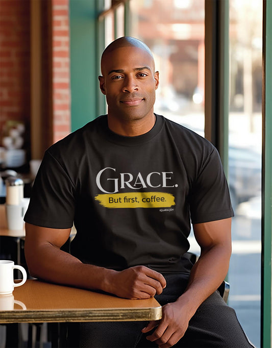 Grace. But First Coffee Men's Classic Modern Fit T-Shirt