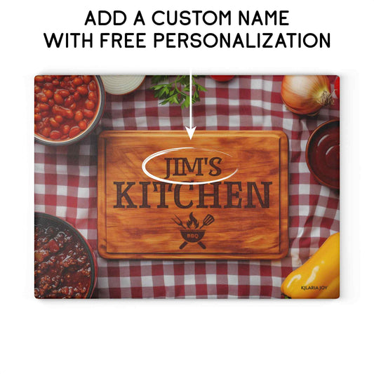 Cookout King Personalized Premium Glass Cutting Board