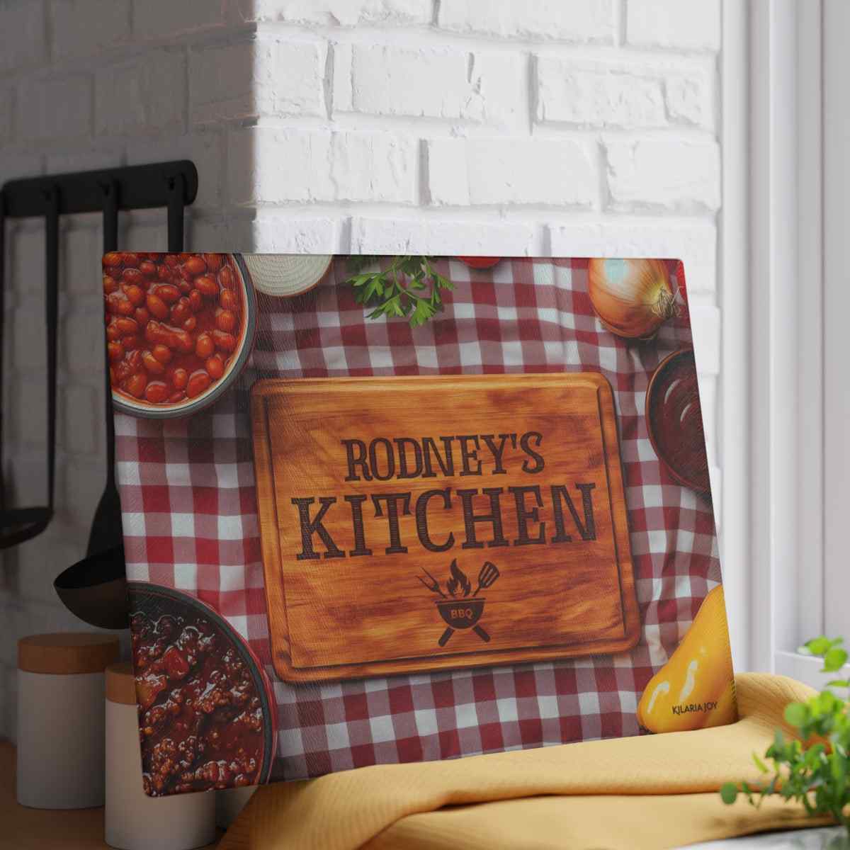 Cookout King Personalized Premium Glass Cutting Board