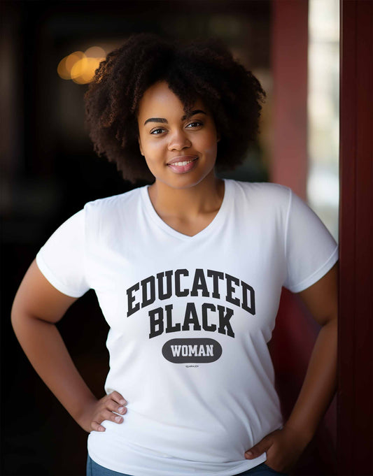 Educated Black Woman Premium V-neck T-shirt