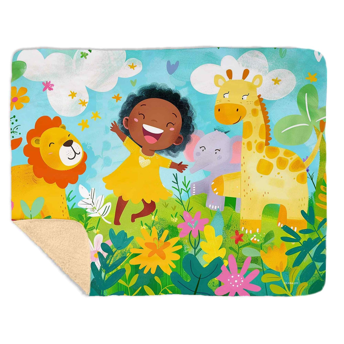 Jungle Friends Adventure Snuggly Sherpa Baby Blanket, 40"x30"