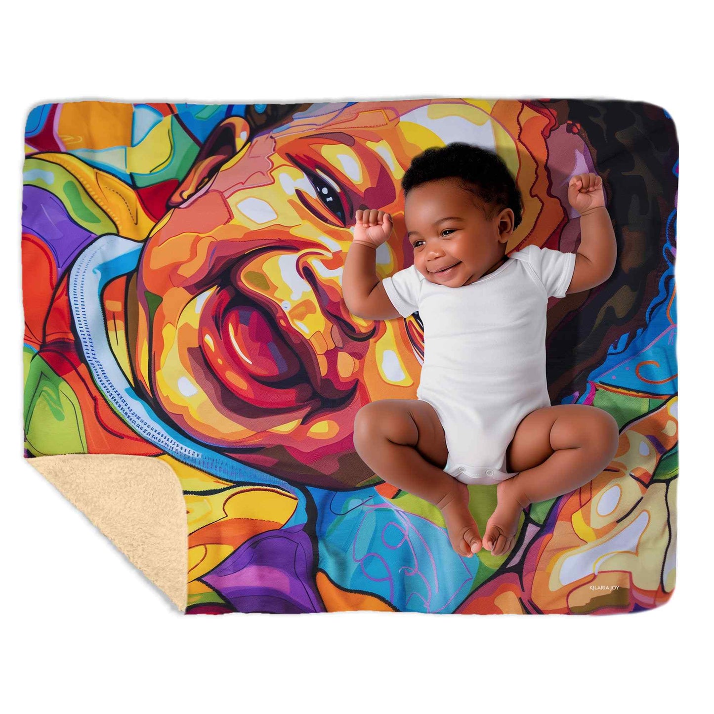 Giggles and Glow Snuggly Sherpa Baby Blanket, 40"x30"