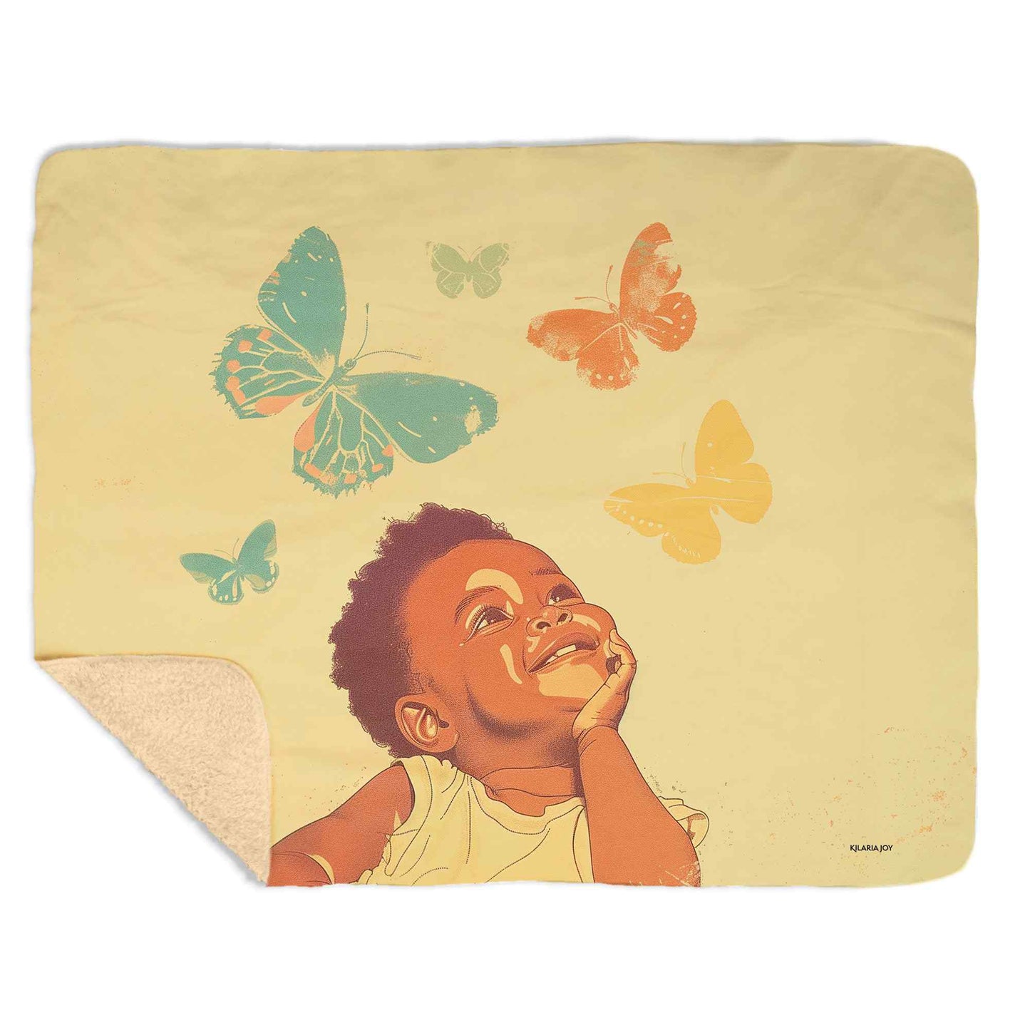 Fluttering Joy Snuggly Sherpa Baby Blanket, 40"x30"