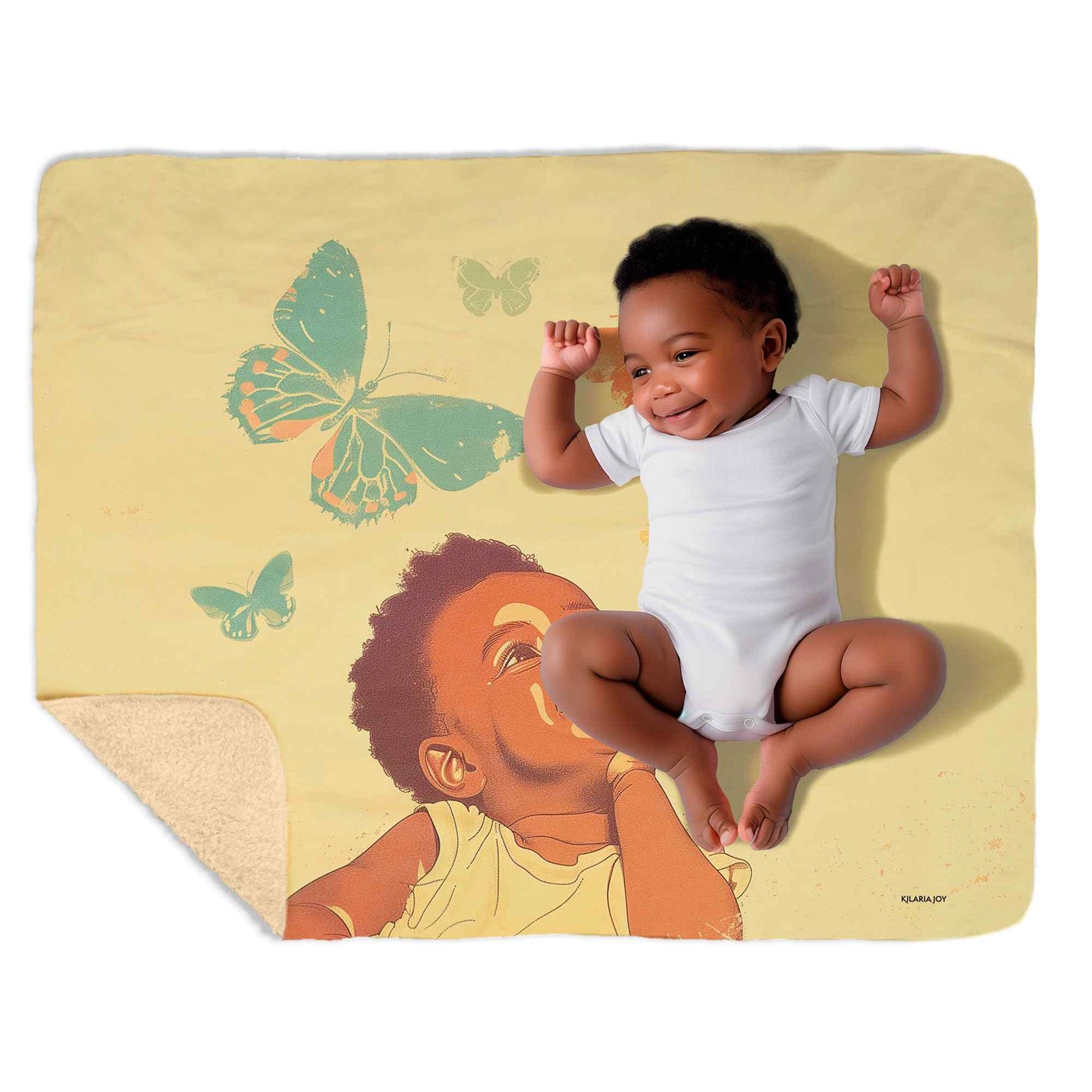 Fluttering Joy Snuggly Sherpa Baby Blanket, 40"x30"