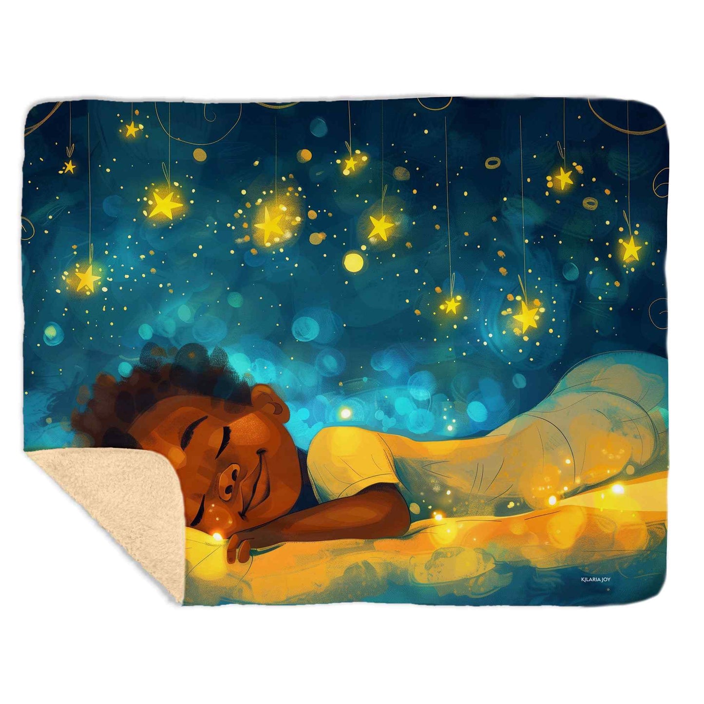 Cosmic Fireflies Snuggly Sherpa Baby Blanket, 40"x30"