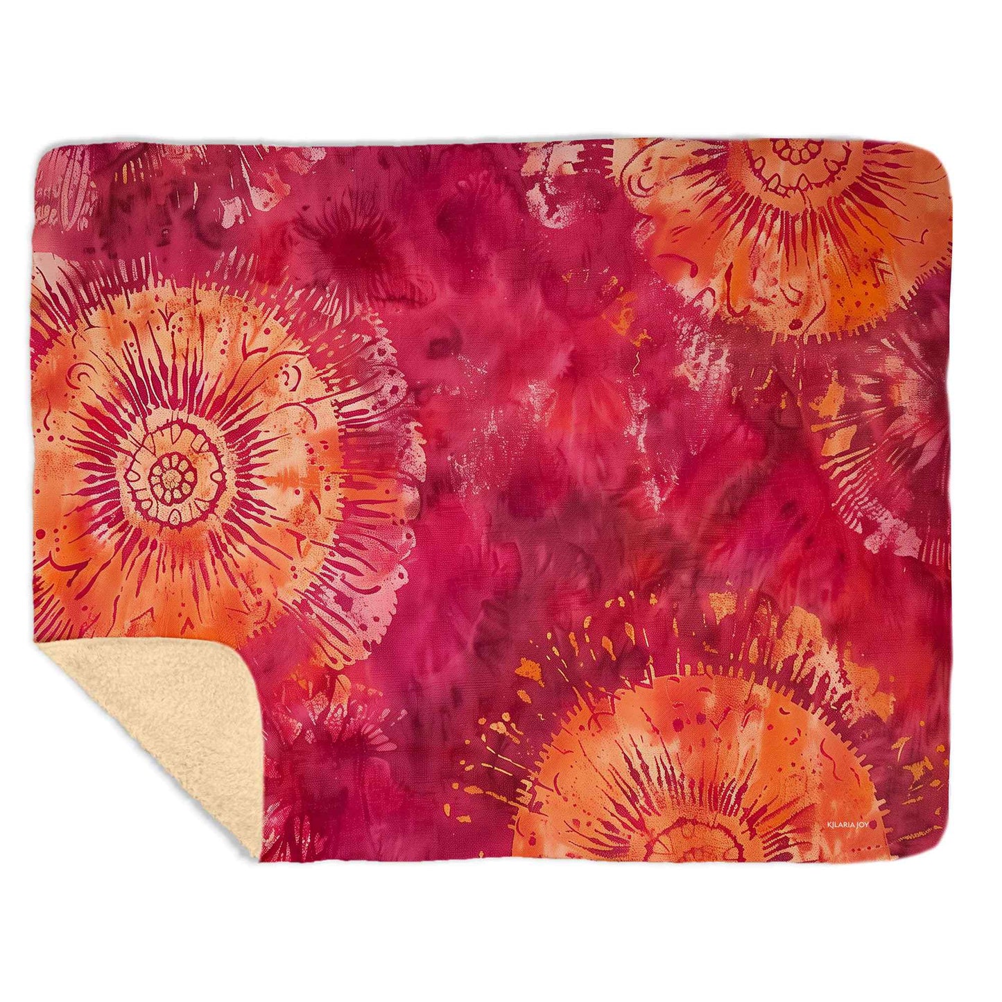 Batik Sunset Snuggly Sherpa Baby Blanket, 40"x30"