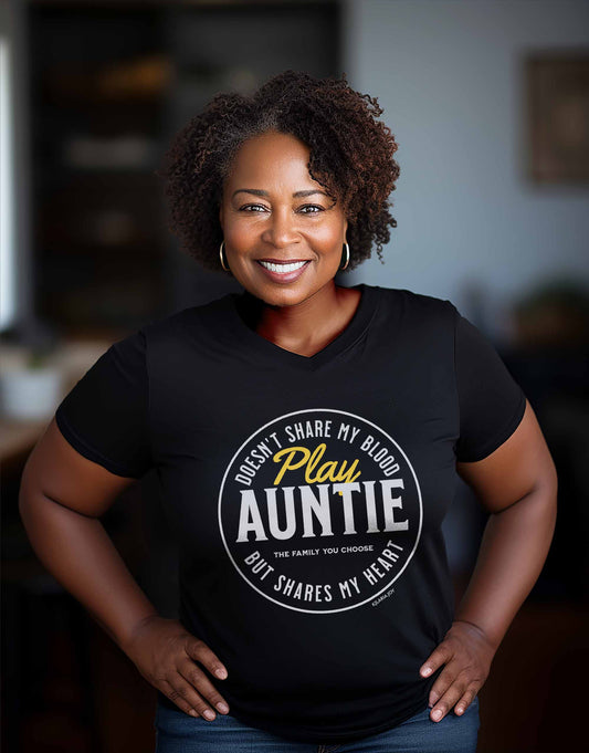 Play Auntie Women's Premium V-neck T-shirt
