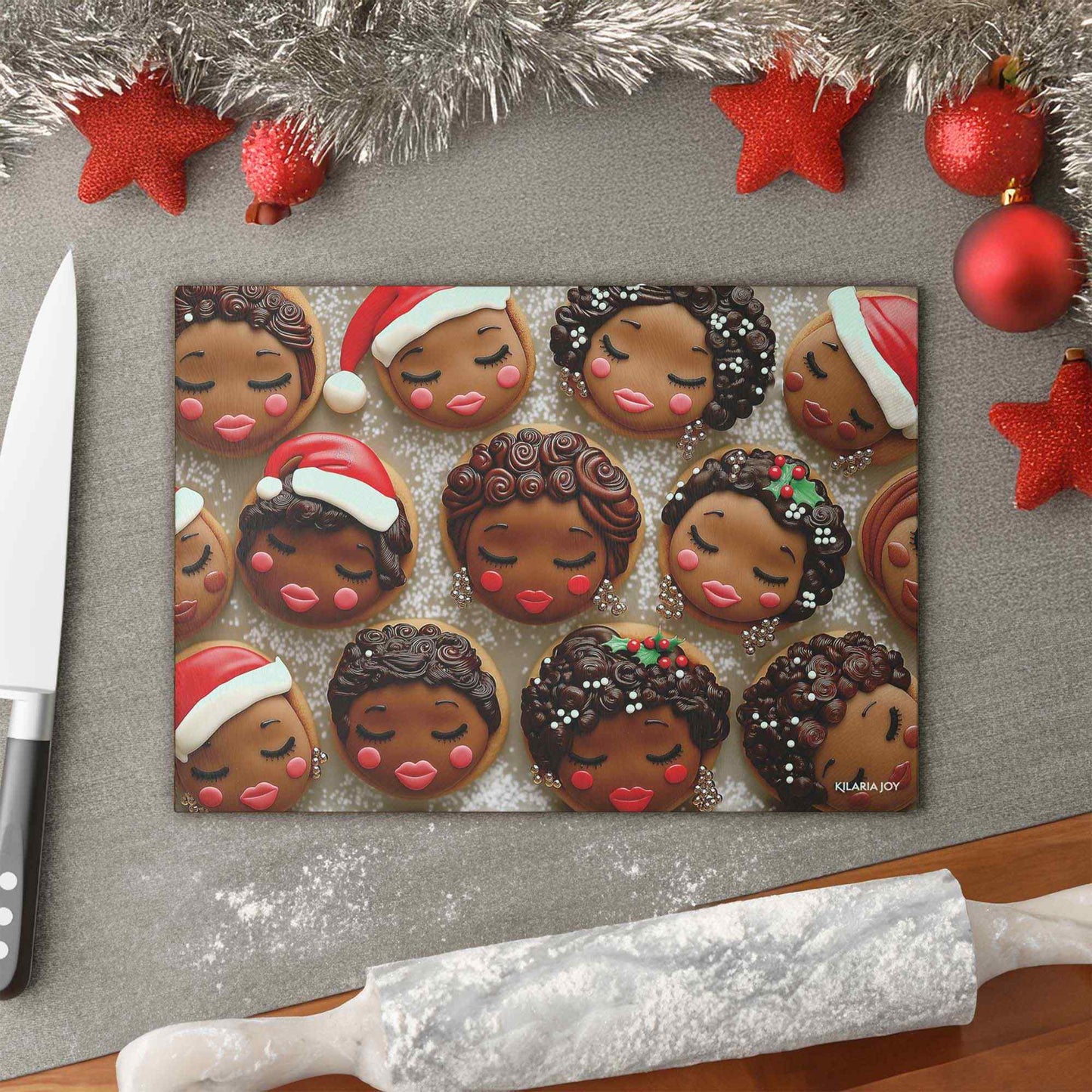 Sleighing Sweetness Premium Glass Cutting Board